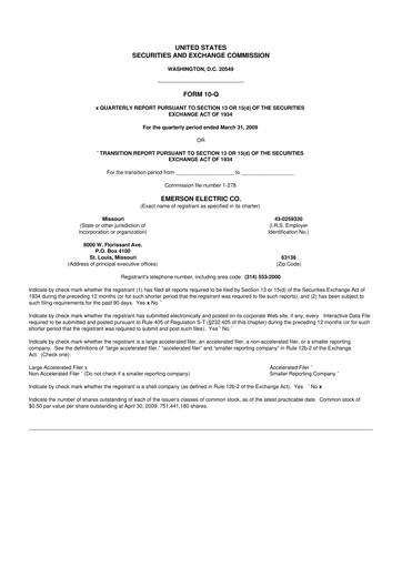 Thumbnail Emerson 10-Q Quarterly Report FY 