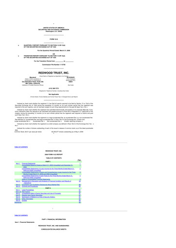 Thumbnail Redwood Trust 10-Q Quarterly Report FY 