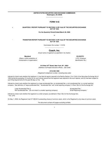 Thumbnail Tapestry 10-Q Quarterly Report FY 