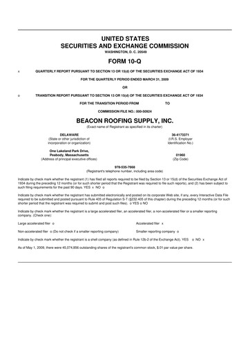 Thumbnail Beacon Roofing Supply 10-Q Quarterly Report FY 