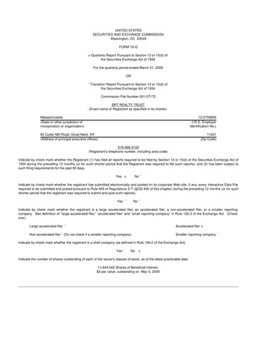Thumbnail BRT Apartments 10-Q Quarterly Report FY 
