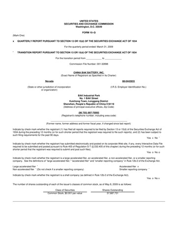 Thumbnail CBAK Energy Technology 10-Q Quarterly Report FY 