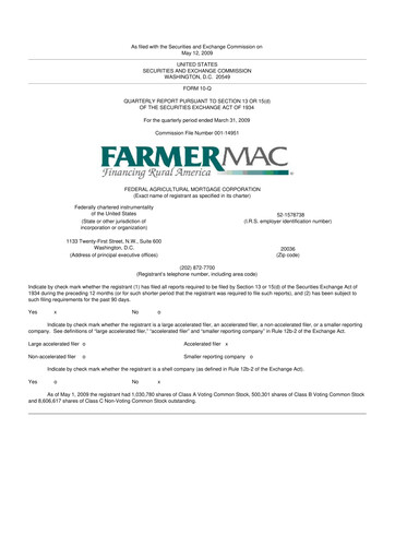 Thumbnail Federal Agricultural Mortgage Corporation 10-Q Quarterly Report FY 