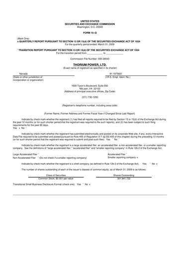 Vorschaubild Lightbridge Corporation 10-Q Quartalsbericht  
