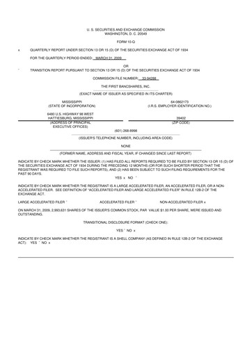 Miniature The First Bancshares 10-Q Rapport trimestriel  
