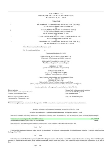 Thumbnail Buenaventura Mining Company  20-F Annual Report 