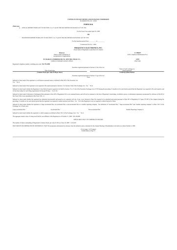 Thumbnail Frequency Electronics 10-K Annual Report 