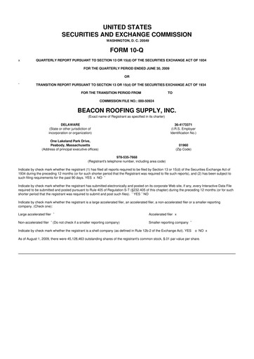 Thumbnail Beacon Roofing Supply 10-Q Quarterly Report FY 