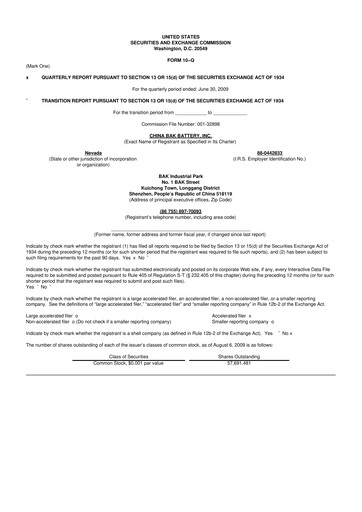 Thumbnail CBAK Energy Technology 10-Q Quarterly Report FY 