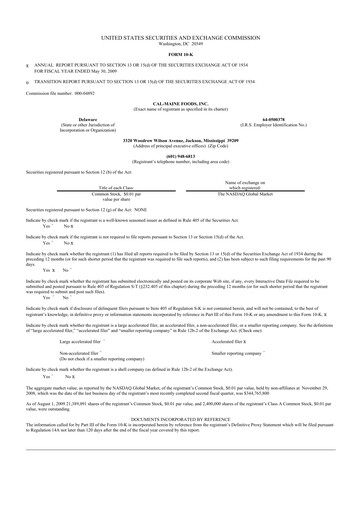 Thumbnail Cal-Maine Foods 10-K Annual Report 