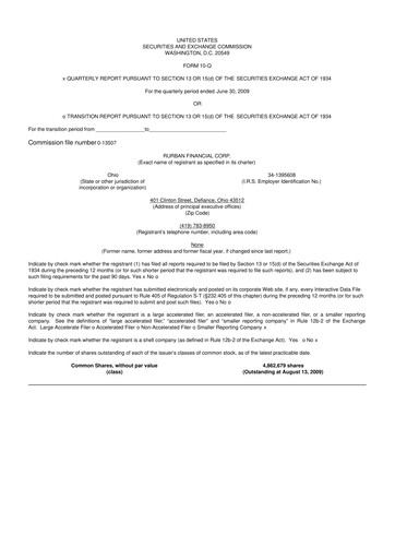 Thumbnail SB Financial Group 10-Q Quarterly Report FY 