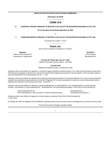 Thumbnail Tapestry 10-Q Quarterly Report FY 