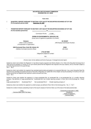 Thumbnail Perma-Fix Environmental Services 10-Q Quarterly Report FY 