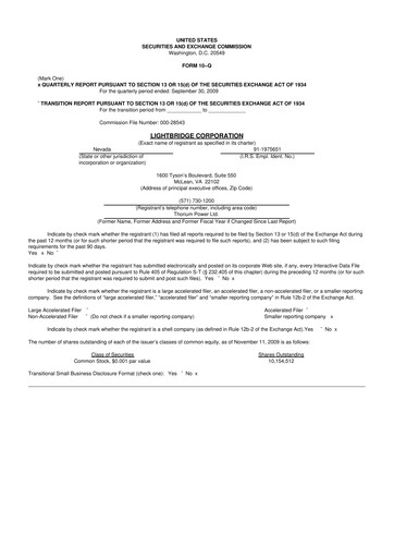 Vorschaubild Lightbridge Corporation 10-Q Quartalsbericht  