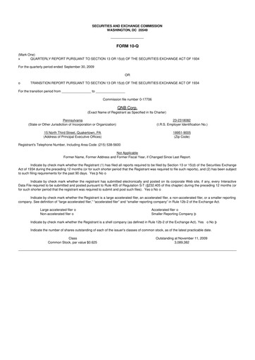Thumbnail QNB Corp. 10-Q Quarterly Report FY 