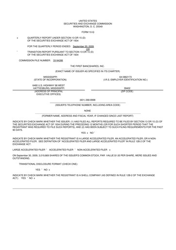 Miniature The First Bancshares 10-Q Rapport trimestriel  