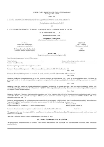 Thumbnail Arrow Electronics
 10-K Annual Report 