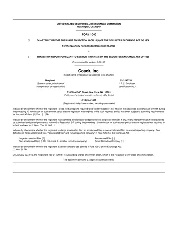 Thumbnail Tapestry 10-Q Quarterly Report FY 