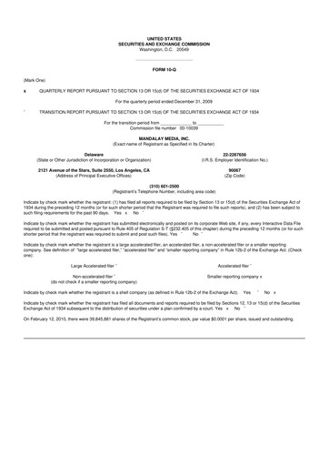Miniature Digital Turbine
 10-Q Rapport trimestriel  