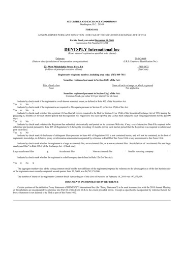 Thumbnail Dentsply Sirona
 10-K Annual Report 
