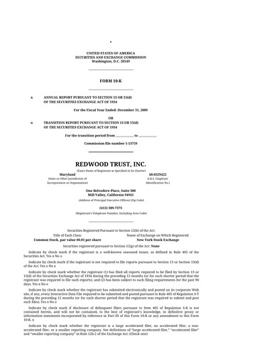 Thumbnail Redwood Trust 10-K Annual Report 