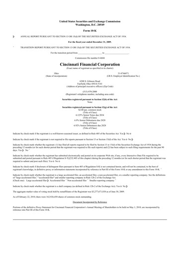 Thumbnail Cincinnati Financial
 10-K Annual Report 