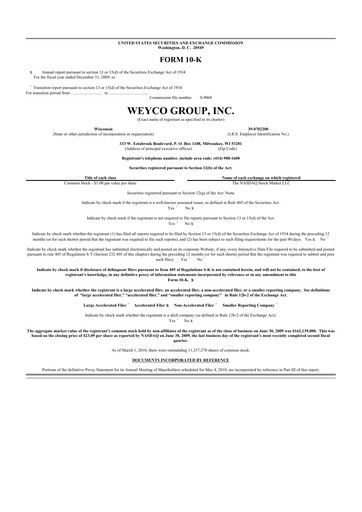 Vorschaubild Weyco Group 10-K Jahresbericht 