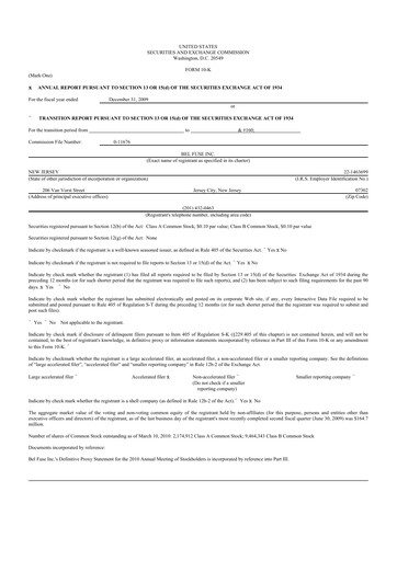 Vorschaubild Bel Fuse 10-K Jahresbericht 