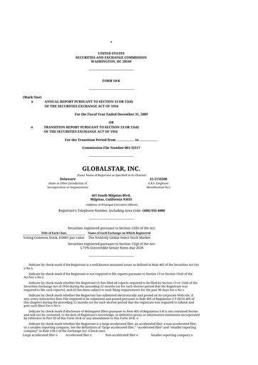 Thumbnail Globalstar
 10-K Annual Report 