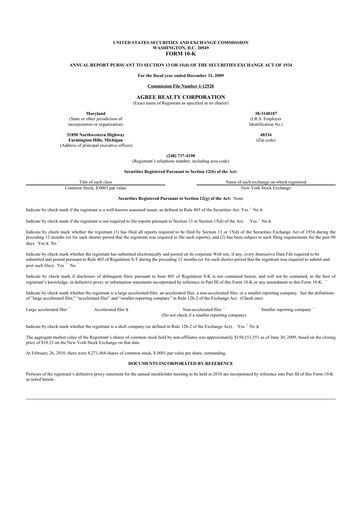 Thumbnail Agree Realty
 10-K Annual Report 