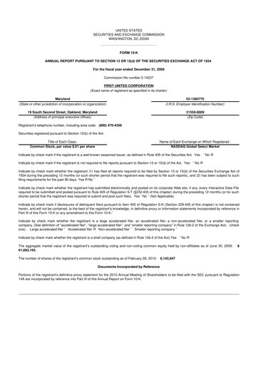 Thumbnail First United Corporation 10-K Annual Report 