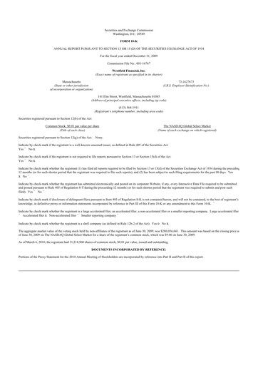 Thumbnail Western New England Bancorp 10-K Annual Report 