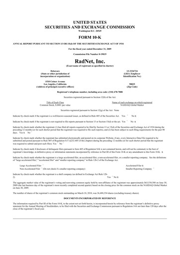 Thumbnail RadNet 10-K Annual Report 