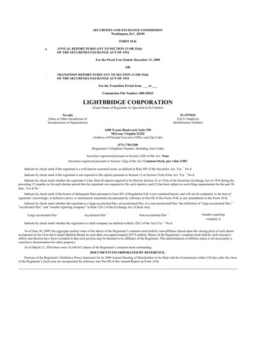 Thumbnail Lightbridge Corporation 10-K Annual Report 