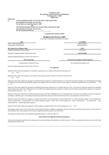 Miniature SB Financial Group 10-K Rapport annuel 