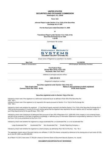 Vorschaubild DSS, Inc. (Document Security Systems) 10-K Jahresbericht 