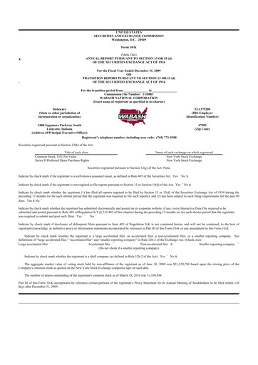 Thumbnail Wabash National
 10-K Annual Report 