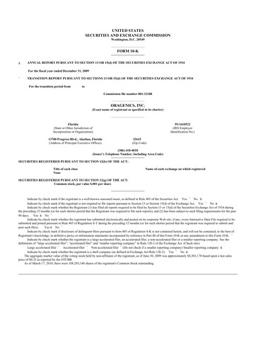 Vorschaubild Oragenics 10-K Jahresbericht 