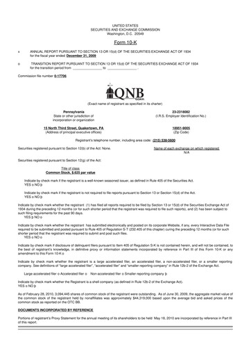 Thumbnail QNB Corp. 10-K Annual Report 
