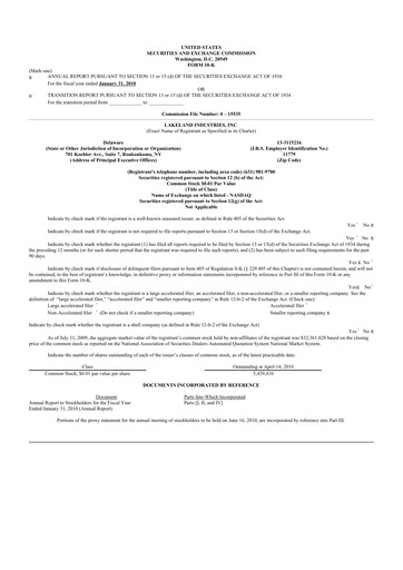 Thumbnail Lakeland Industries
 10-K Annual Report 