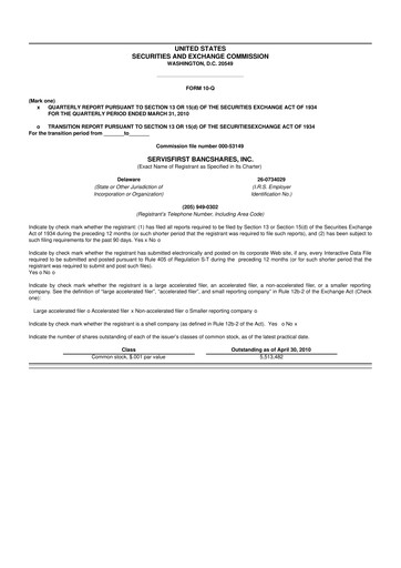 Thumbnail ServisFirst Bancshares 10-Q Quarterly Report FY 