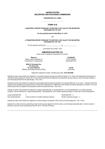 Thumbnail Emerson 10-Q Quarterly Report FY2010 