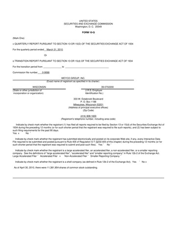 Thumbnail Weyco Group 10-Q Quarterly Report FY 