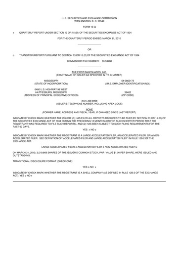 Miniature The First Bancshares 10-Q Rapport trimestriel  