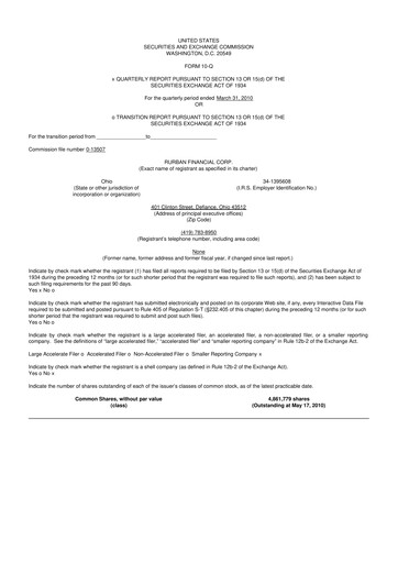 Thumbnail SB Financial Group 10-Q Quarterly Report FY 