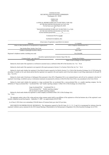 Thumbnail Nathan's Famous 10-K Annual Report 