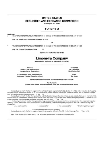 Thumbnail Limoneira
 10-Q Quarterly Report FY 
