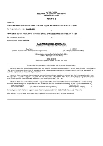 Thumbnail Manhattan Bridge Capital
 10-Q Quarterly Report FY 