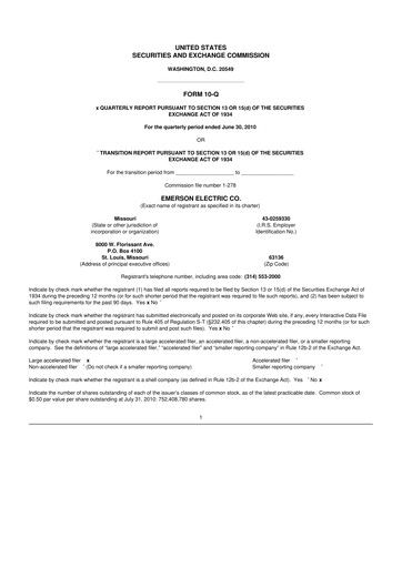 Thumbnail Emerson 10-Q Quarterly Report FY2010 