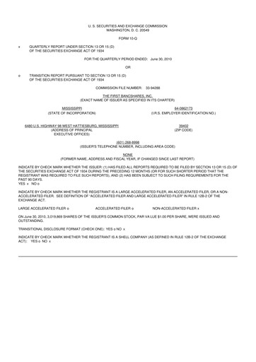 Miniature The First Bancshares 10-Q Rapport trimestriel  